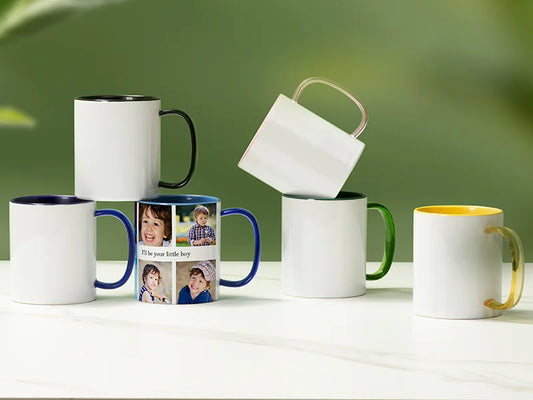 Sublimation Blanks 11oz Two-Tone Color Mug - Glass Handle