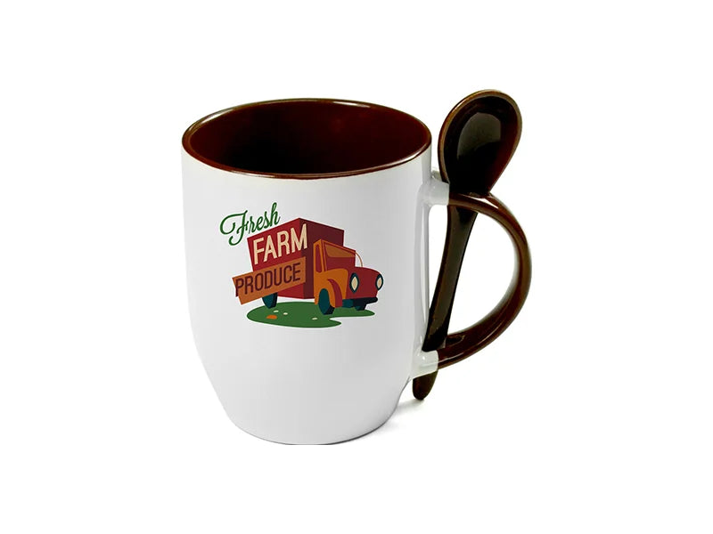 Color Sublimation Spoon Mug (Brown)