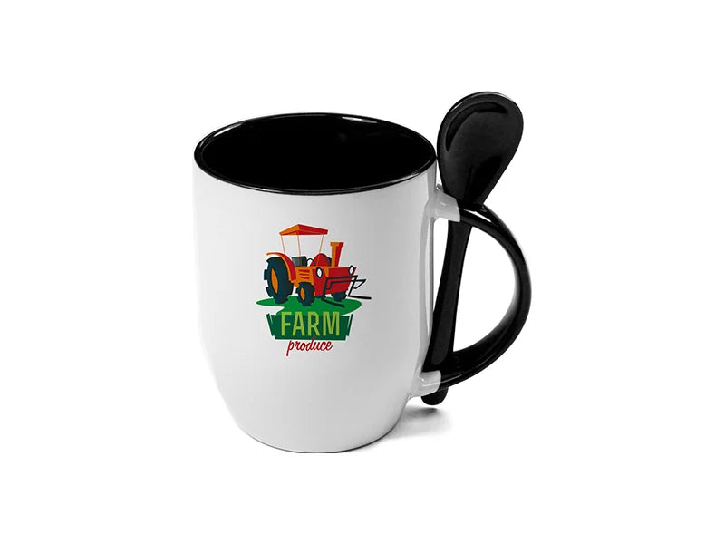 Color Sublimation Spoon Mug (Black)