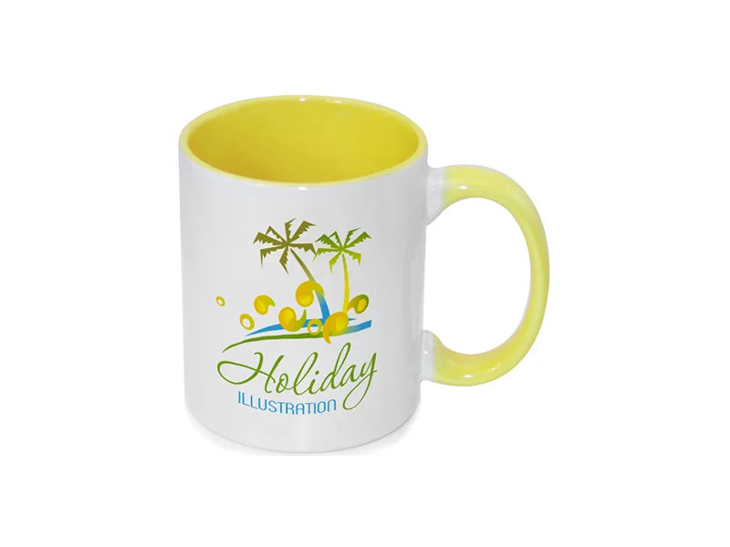 Sublimation 11oz Inner Rim Color Mug - Yellow