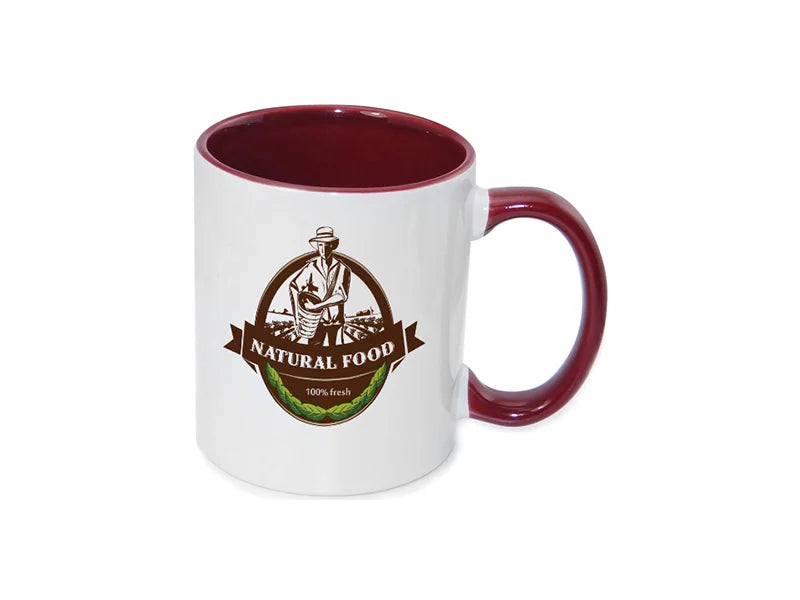 Sublimation 11oz Inner Rim Color Mug - Maroon