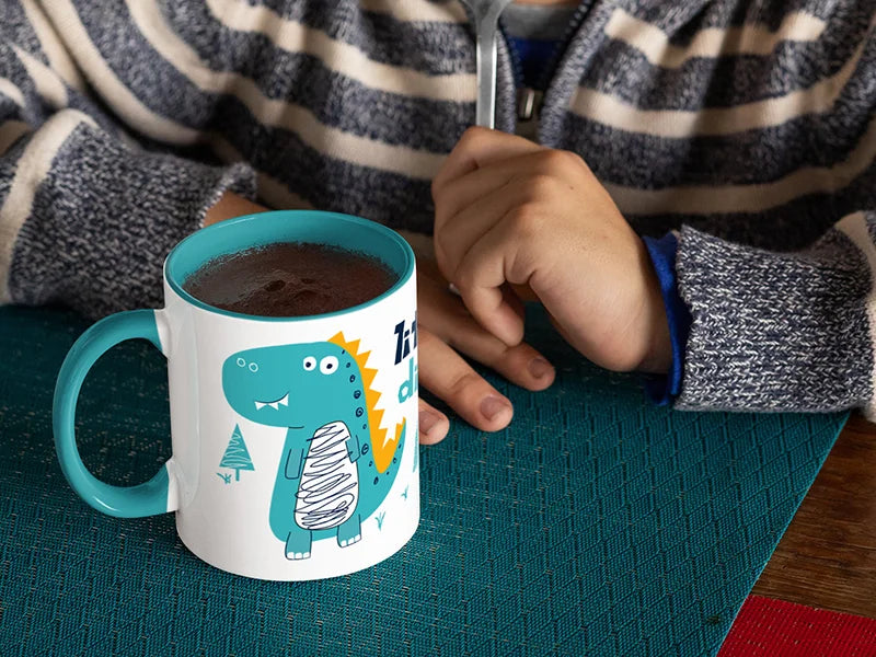 Sublimation Blanks 11oz Inner/Handle Color Mug Ocean Blue