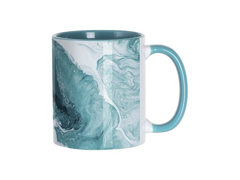 Sublimation Blanks 11oz Inner/Handle Color Mug Ocean Blue