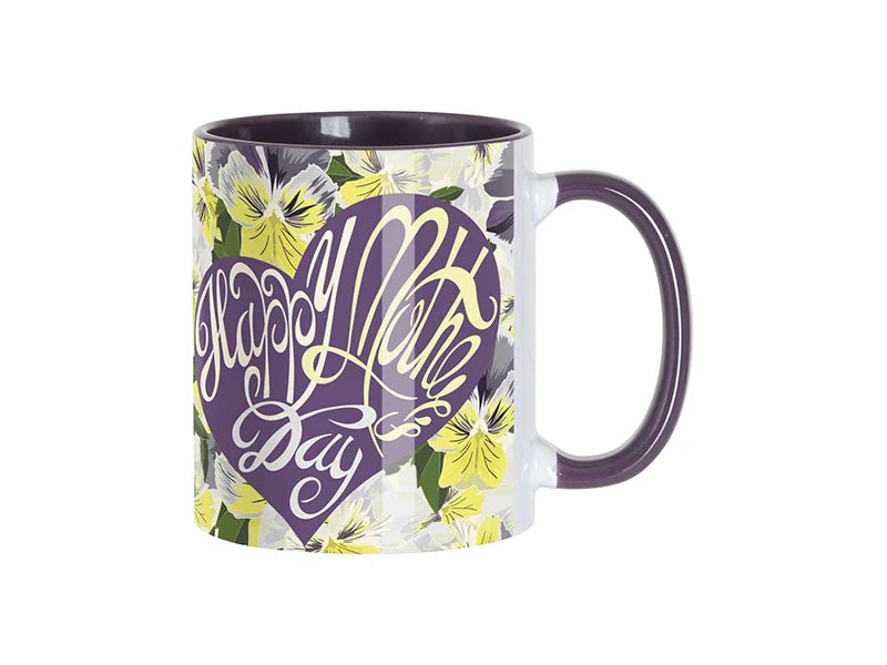 Sublimation 11oz Inner/Handle Color Mug - Purple