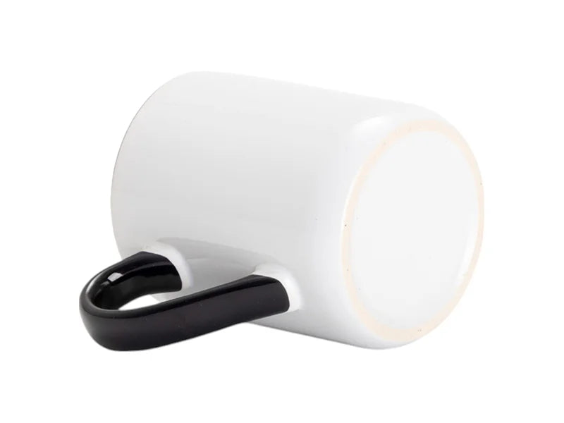 Sublimation 11oz Inner Handle Color Mugs w/ Curved Bottom (Black)