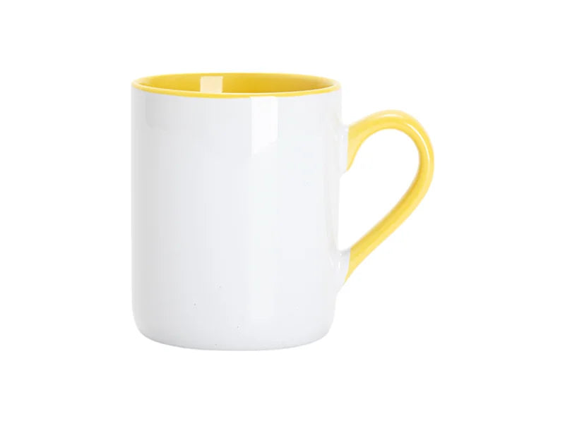 Sublimation 11oz Inner Handle Color Mugs w/ Curved Bottom (Yellow)