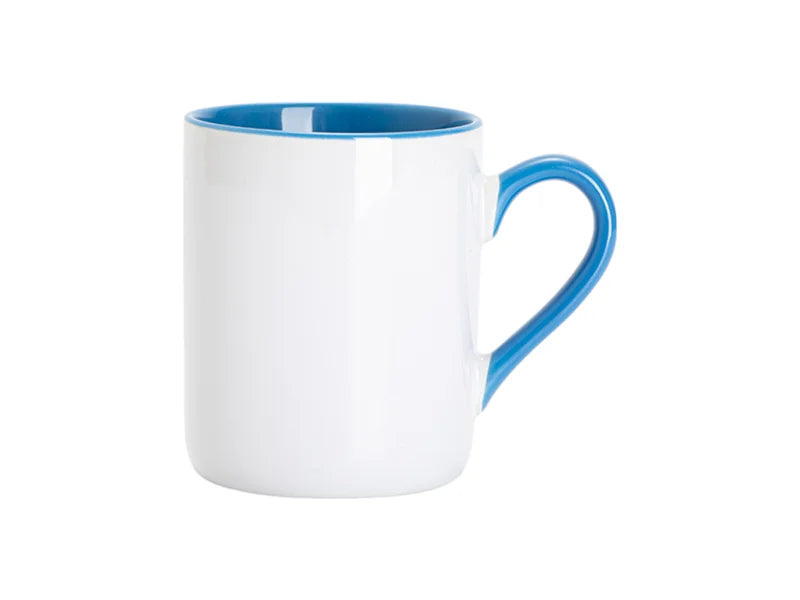 Sublimation 11oz Inner Handle Color Mugs w/ Curved Bottom (Light Blue)