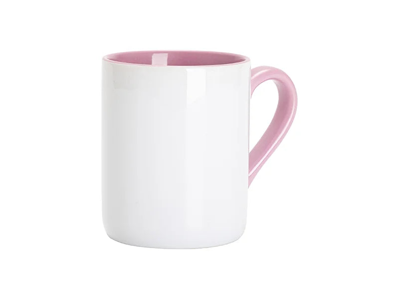Sublimation Blank 11oz Inner Handle Color Mugs w/ Curved Bottom