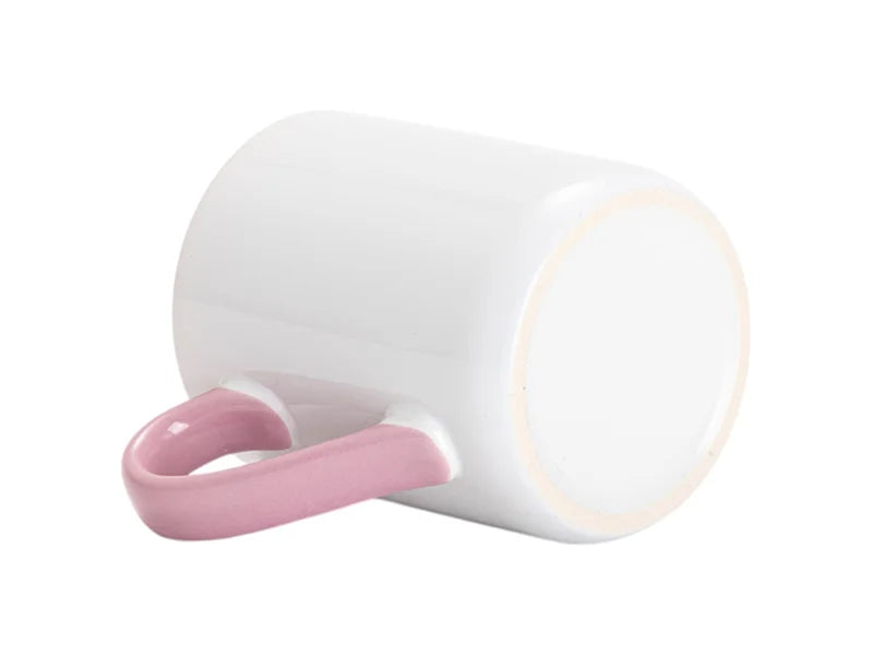Sublimation 11oz Inner Handle Color Mugs w/ Curved Bottom (Pink)