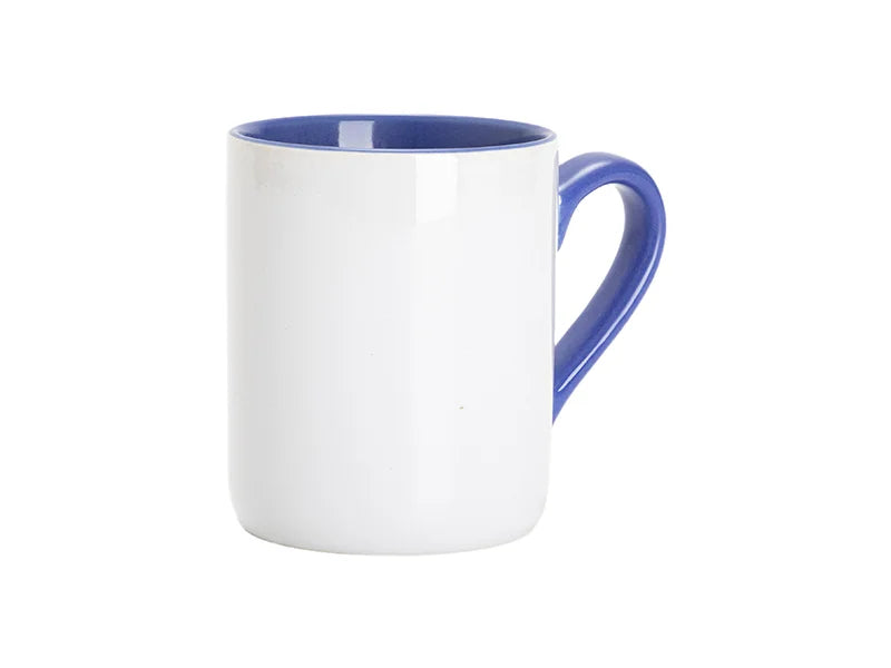Sublimation Blank 11oz Inner Handle Color Mugs w/ Curved Bottom