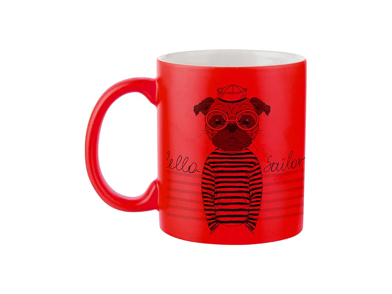Sublimation 11oz Full Color Mug (Frosted, Red)