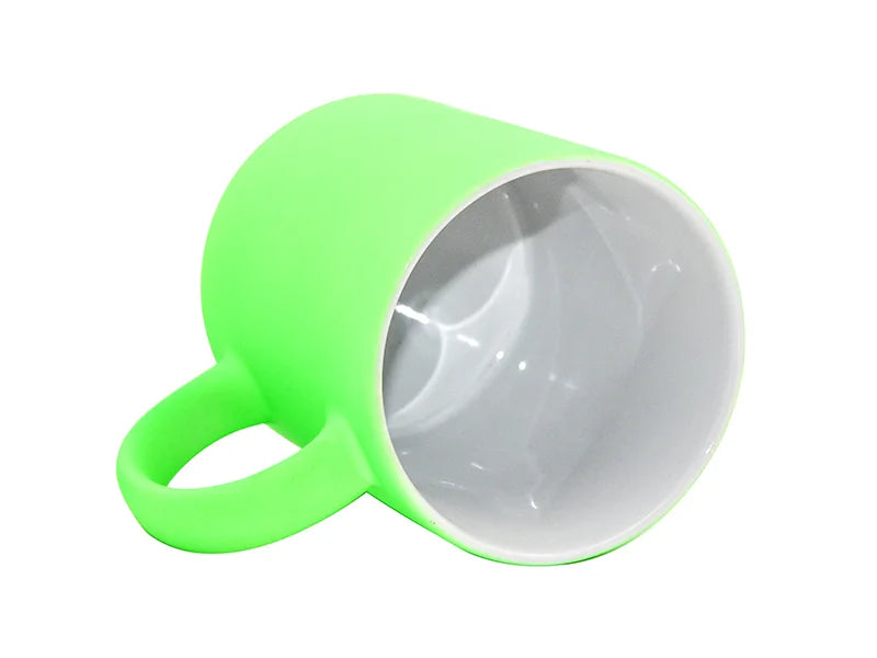 Sublimation 11oz Fluorescent Mug(Frosted, Bright Green)