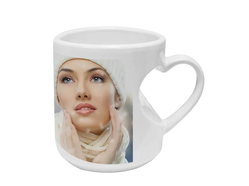 Sublimation Heart Shape Handled White Mug