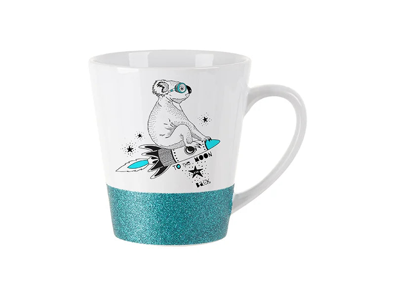 Sublimation 12oz Bottom Glitter Mug(Blue)