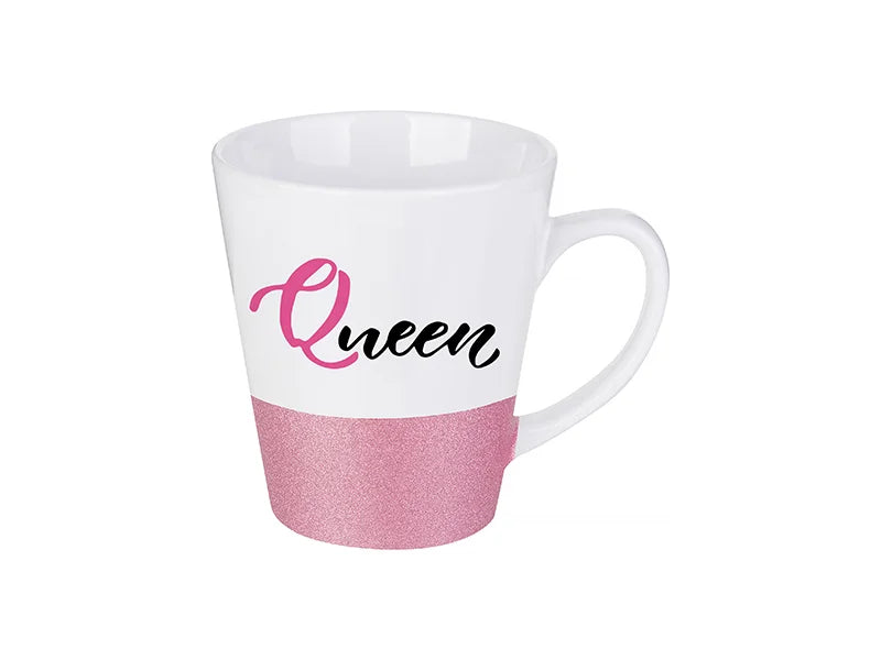Sublimation 12oz Bottom Glitter Mug (Pink)