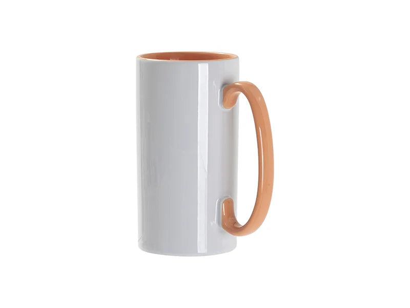 Sublimation Blanks 12.8oz/380ml Inner/Handle Color Skinny Tall Mug-Orange