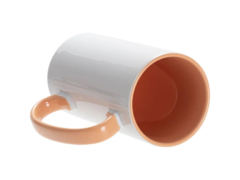 Sublimation Blanks 12.8oz/380ml Inner/Handle Color Skinny Tall Mug-Orange