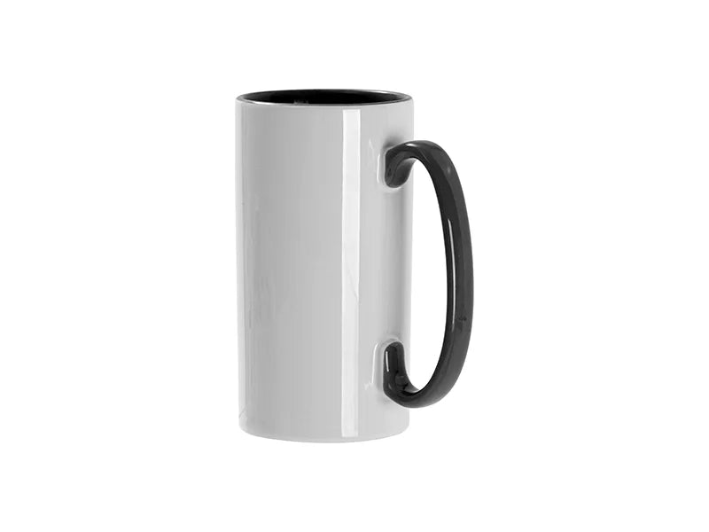 Sublimation Blanks 12.8oz/380ml Inner/Handle Color Skinny Tall Mug-Black