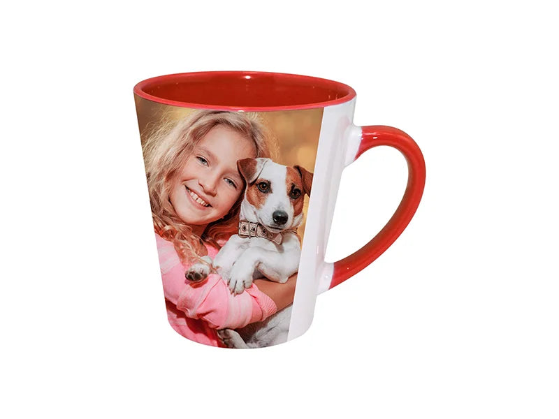 Sublimation 12oz Inner Rim Color Mug (Red)