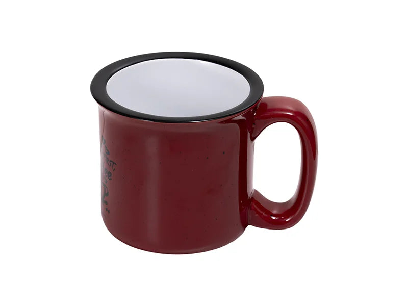 13oz/400ml Sublimation Ceramic Enamel Mug (Red Pattern)