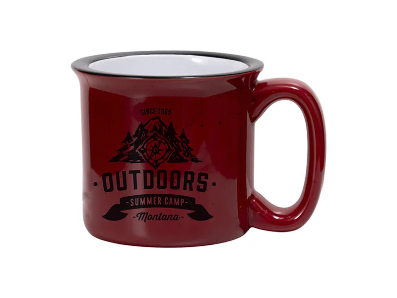 13oz/400ml Sublimation Ceramic Enamel Mug (Red Pattern)