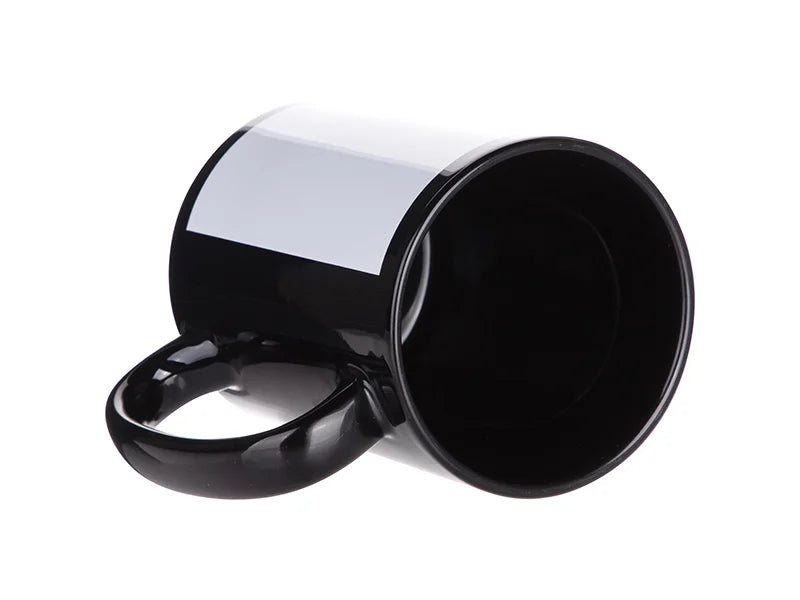15oz Sublimation Full Color Mug with White Patch-Black