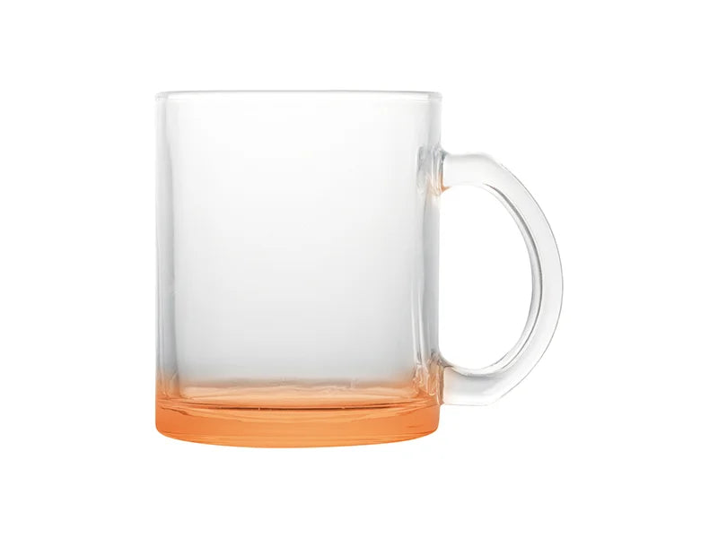11oz Sublimation Blanks Clear Glass Mugs(Orange Bottom)