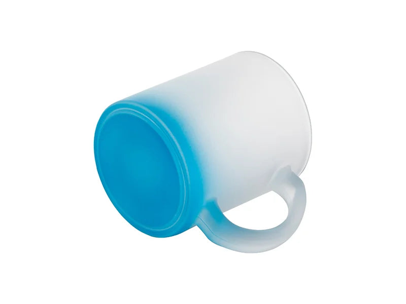 Sublimation 11oz Glass Mugs Gradient Light Blue