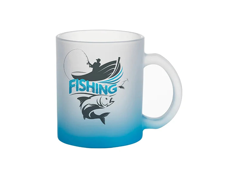 Sublimation 11oz Glass Mugs Gradient Light Blue
