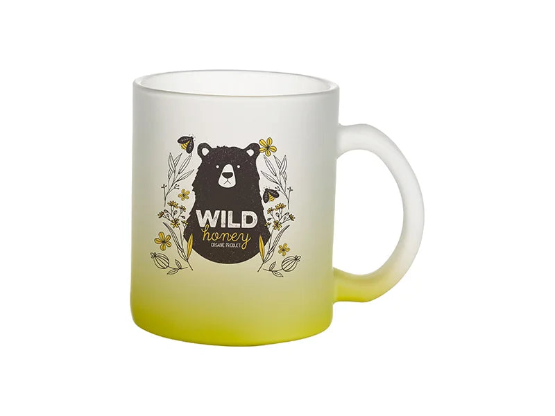 Sublimation 11oz Glass Mugs Gradient Lemon Yellow