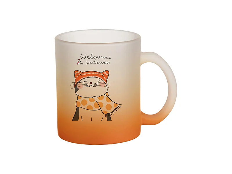 Sublimation 11oz Glass Mugs Gradient Orange