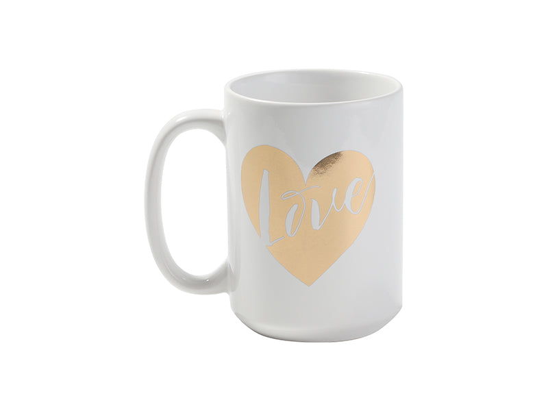 Sublimation 15oz Motto Mug(Heart Shape)