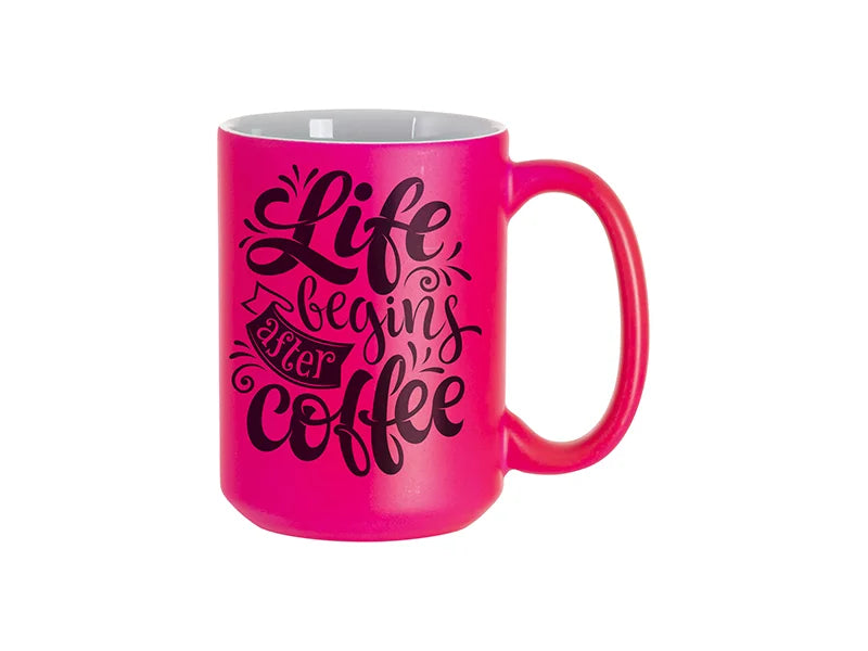 Sublimation Blanks 15oz Fluorescent Mug (Matt, Purple Red)