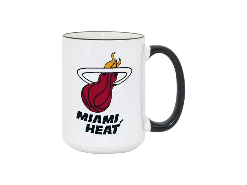 Sublimation 15oz Rim/Handle Mugs - Black