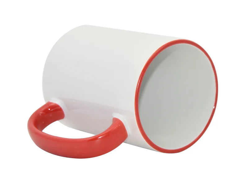 Sublimation 15oz Rim/Handle Mugs - Red