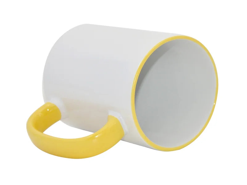 Sublimation 15oz Rim/Handle Mugs - Yellow