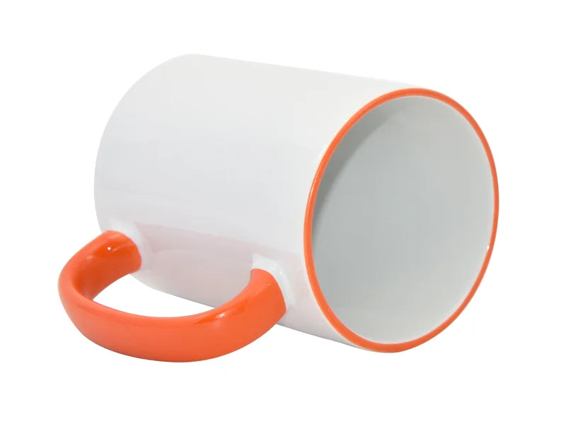 Sublimation 15oz Rim/Handle Mugs - Orange