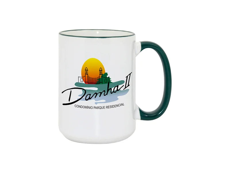 Sublimation 15oz Rim/Handle Mugs - Green