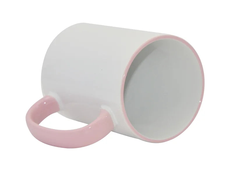 Sublimation 15oz Rim/Handle Mugs - Pink
