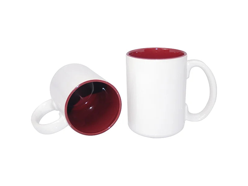 Sublimation 15oz Two-Tone Color Mugs - Red