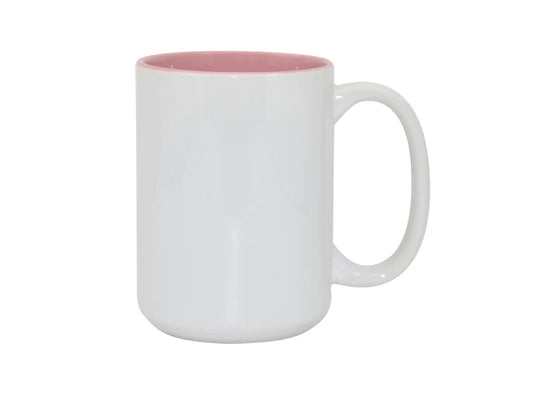 Sublimation 15oz Two-Tone Color Mugs - Pink