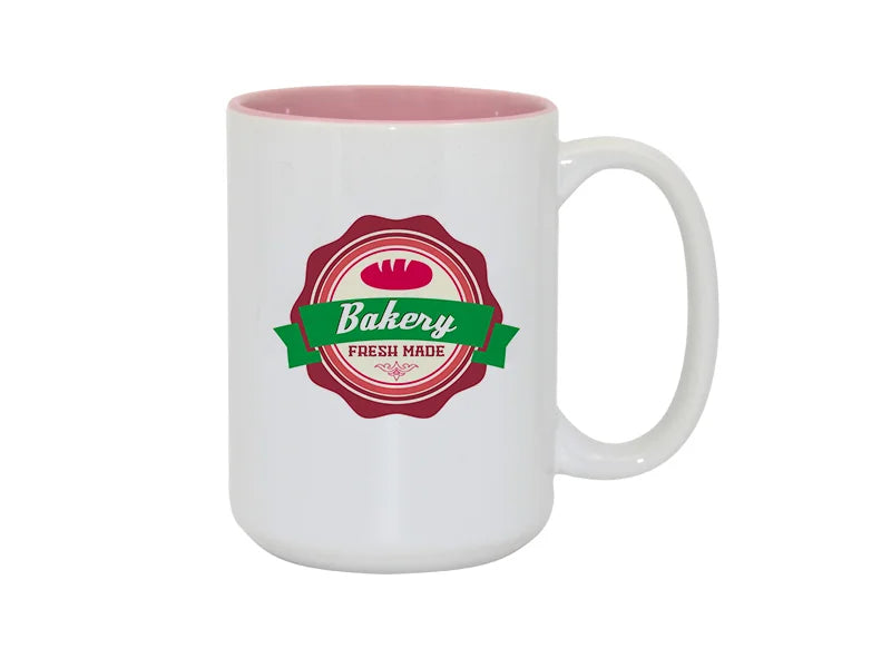Sublimation 15oz Two-Tone Color Mugs - Pink