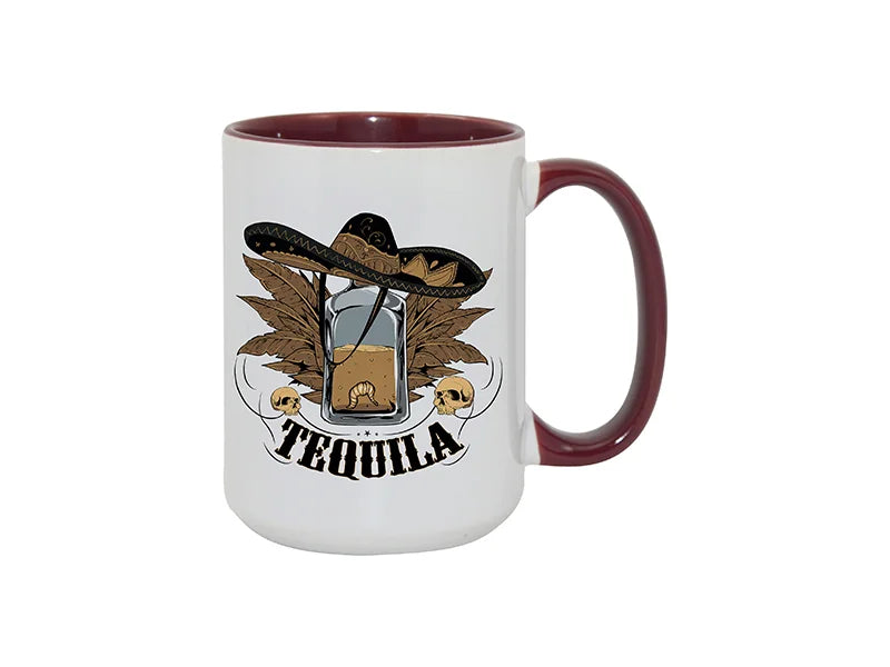 Sublimation 15oz Inner Rim Color - Maroon