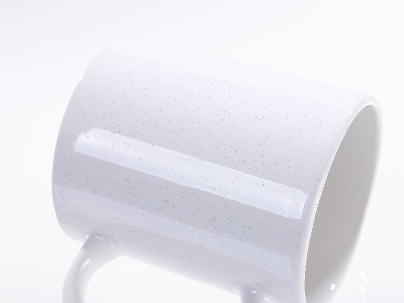 Sublimation Blanks Glossy 11oz 330ml White Starsky Glitter Mug