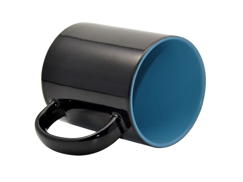 Sublimation 11oz Black Magic Mug (Inner Light blue)