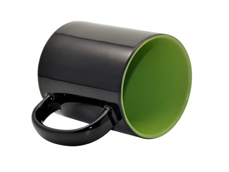 Sublimation 11oz Black Color Changing mug (Inner Light Green)