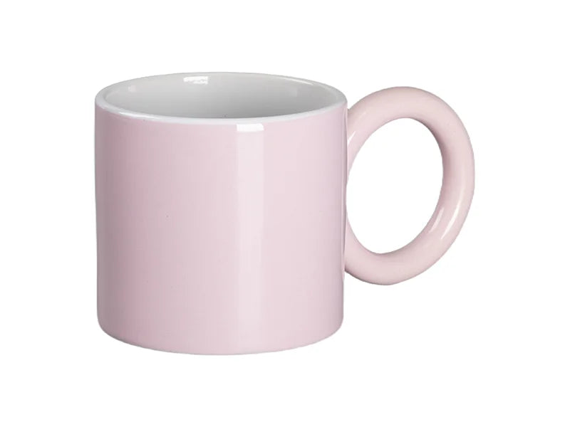 Sublimation 9oz/280ml Full Pink Mug with Donut Handle