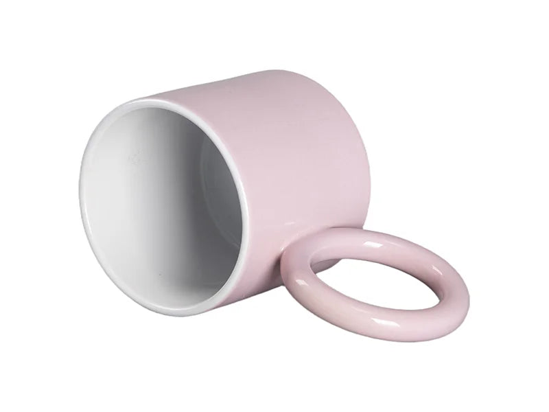 Sublimation 9oz/280ml Full Pink Mug with Donut Handle