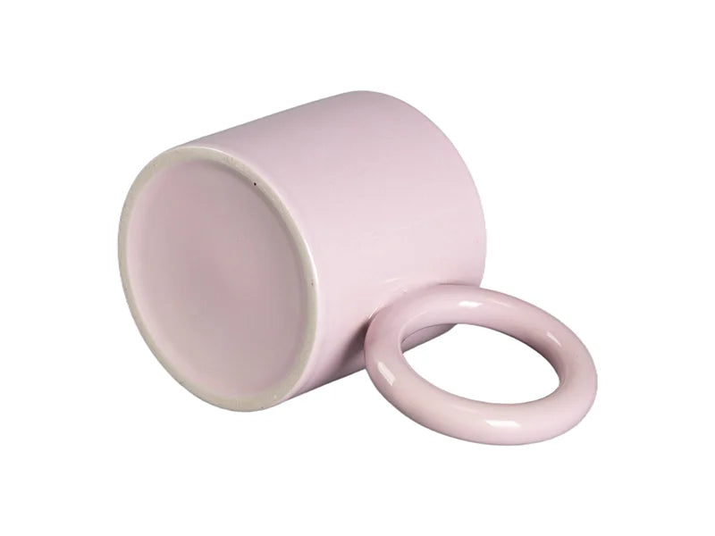 Sublimation 9oz/280ml Full Pink Mug with Donut Handle