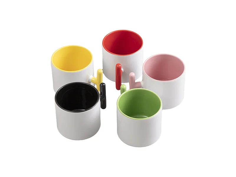 Sublimation 9oz Inner T-Handle Color Mug (Black)